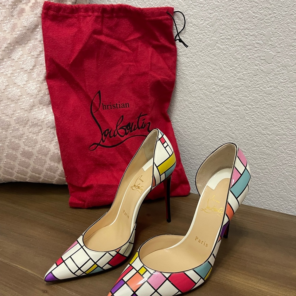 Christian Louboutin Colorful Checkered Heels